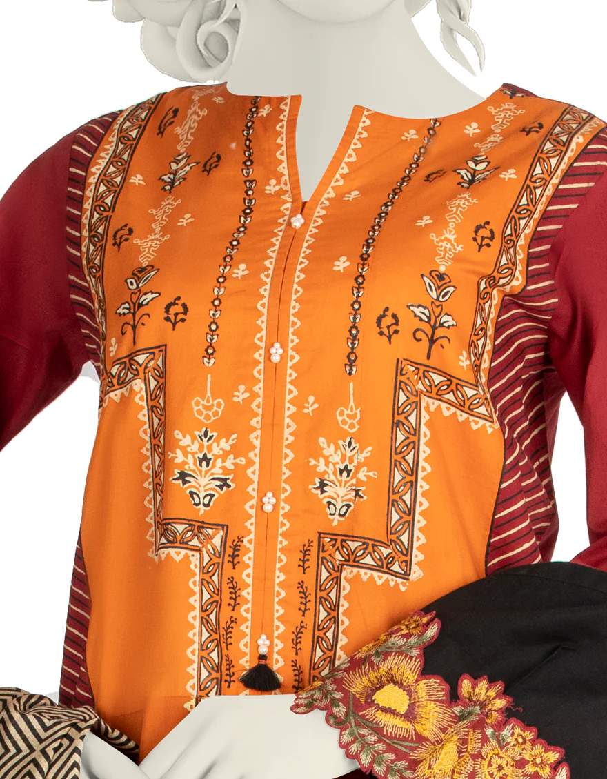 MAROON LAWN 2PC STITCHED | JLAWN-S-JDS-US-22-1001/S CHERRY - Image 2