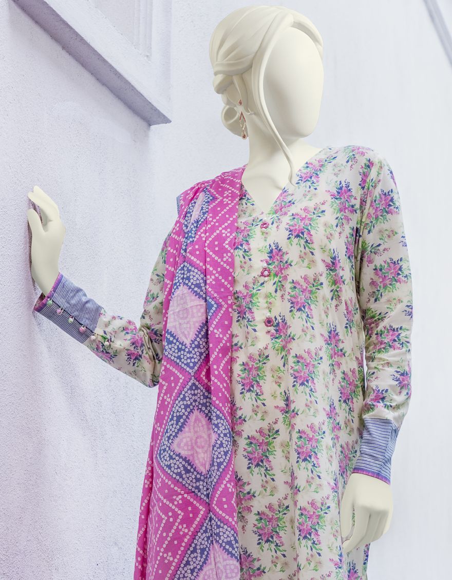 BUTTER 2PC UNSTITCHED | JLAWN-S-JDS-US-22-1011 GULKARI - Image 3