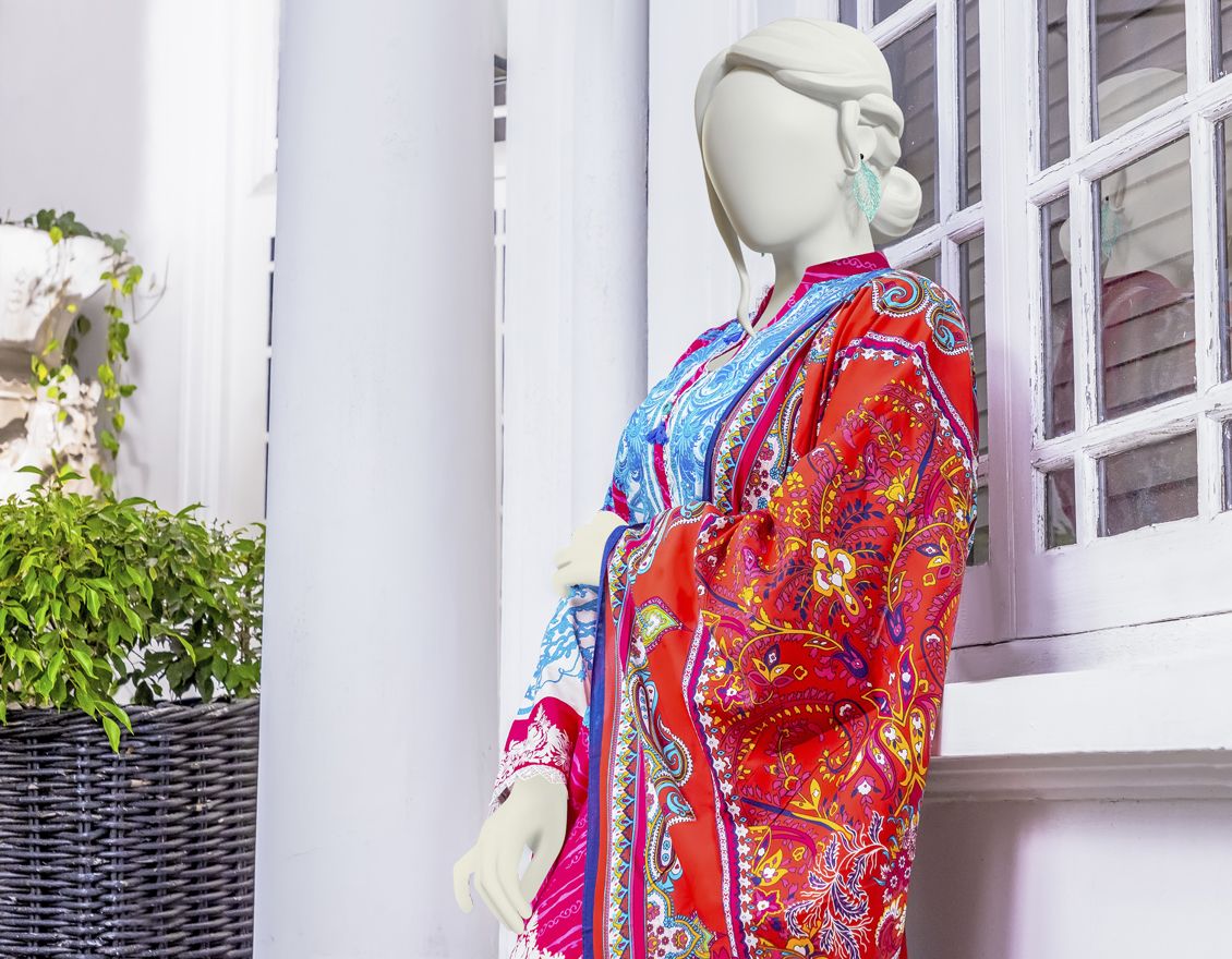 BLUE PINK 2PC UNSTITCHED | JLAWN-S-JDS-US-22-1015 PINK PAISLEY (22-1042) - Image 2