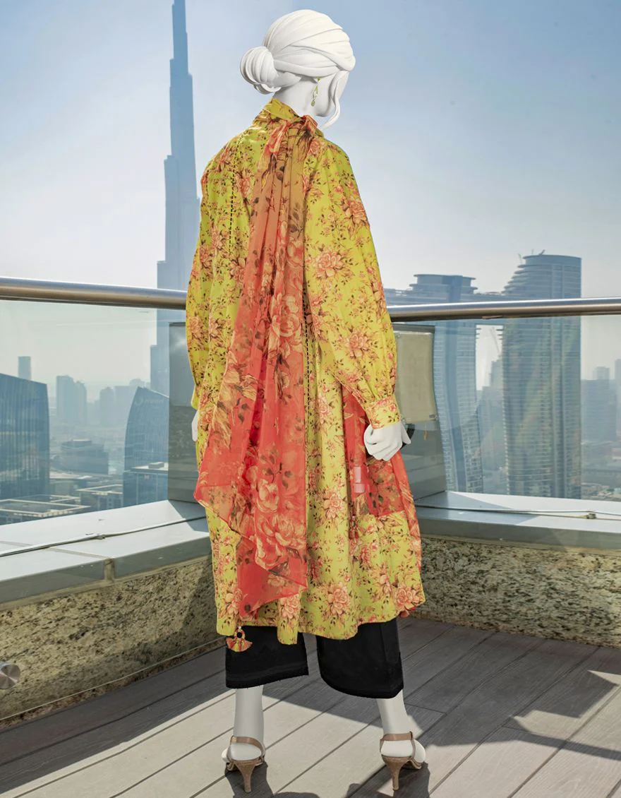 LIME ORANGE LAWN 2PC UNSTITCHED | JLAWN-S-JDS-US-22-1019 ASH - Image 3