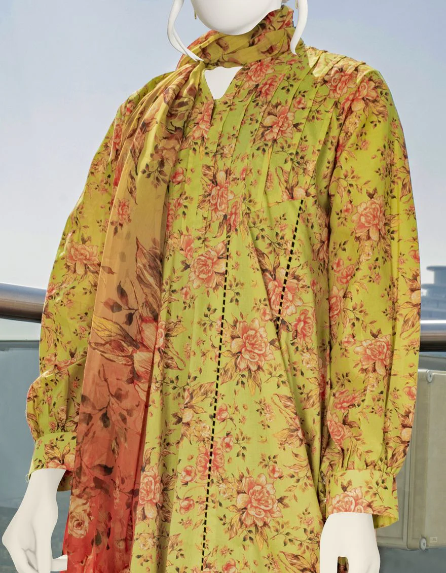LIME ORANGE LAWN 2PC UNSTITCHED | JLAWN-S-JDS-US-22-1019 ASH - Image 4