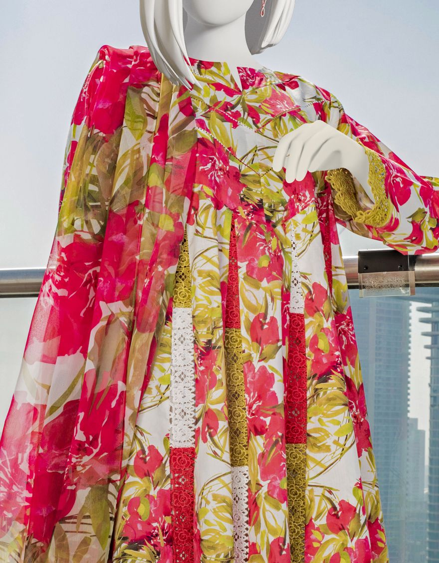 PINK-WHITE LAWN 2PC UNSTITCHED | JLAWN-S-JDS-US-22-1022 DAPHNE - Image 4