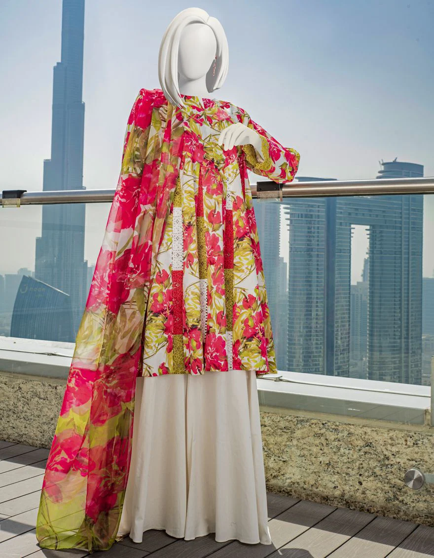 PINK-WHITE LAWN 2PC UNSTITCHED | JLAWN-S-JDS-US-22-1022 DAPHNE - Image 5