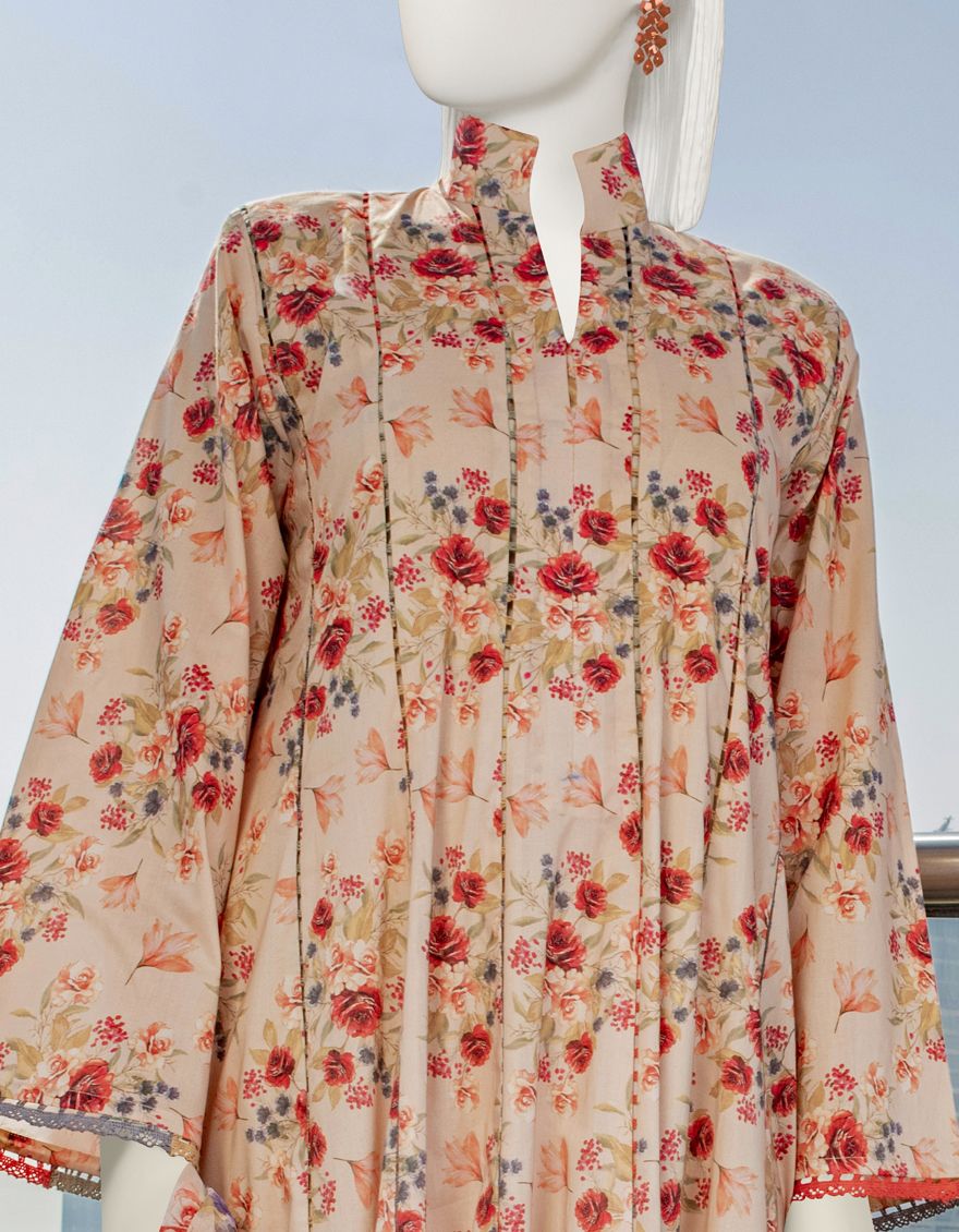 PEACH 2PC UNSTITCHED | JLAWN-S-JDS-US-22-1023 LAYLA - Image 4