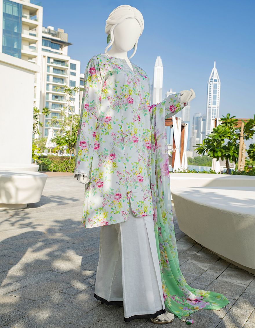MULTICOLOR LAWN 2PC UNSTITCHED | JLAWN-S-JDS-US-22-1025 ONYX