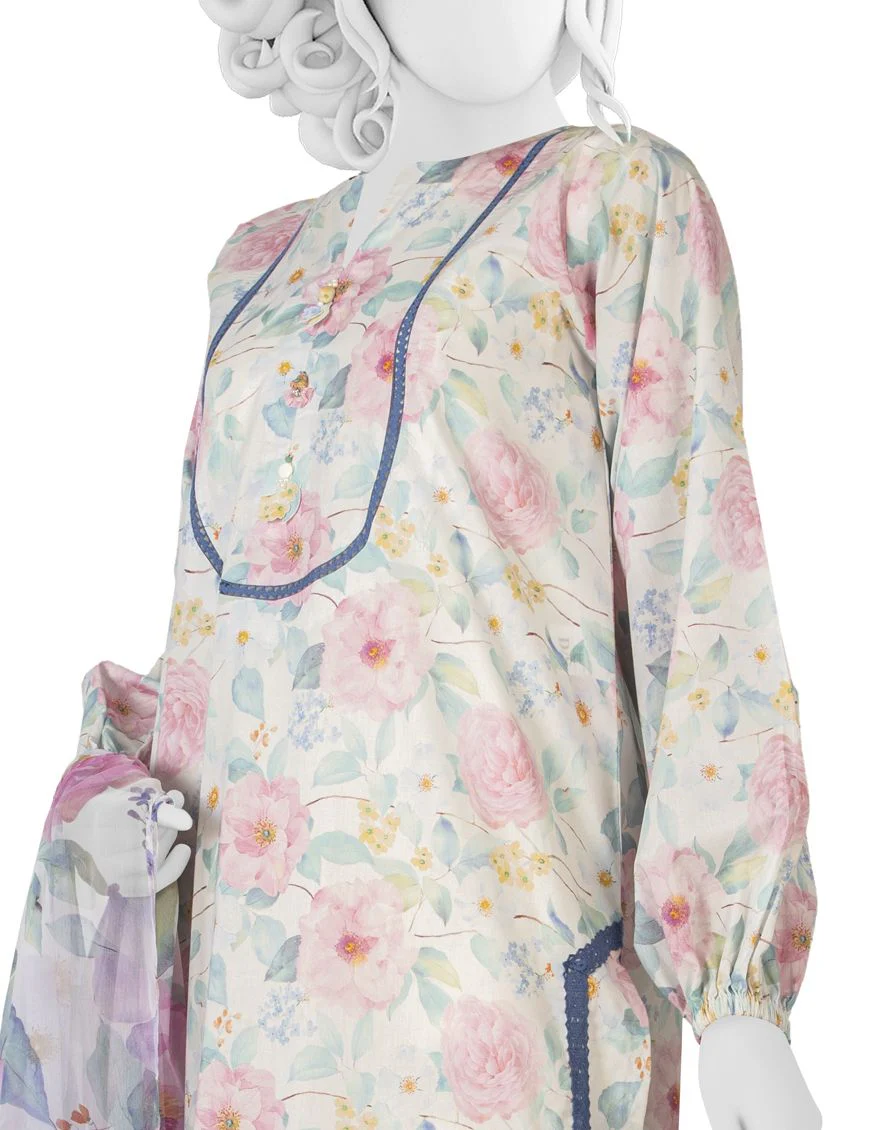 MULTICOLOR 2PC UNSTITCHED | JLAWN-S-JDS-US-22-1027 RAVEN - Image 3