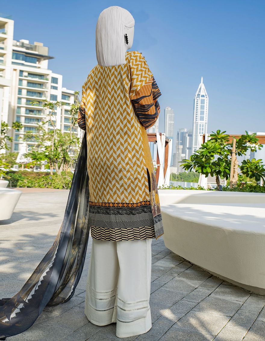 MUSTARD LAWN 2PC UNSTITCHED | JLAWN-S-JDS-US-22-1030 CHROME (22-1052) - Image 3