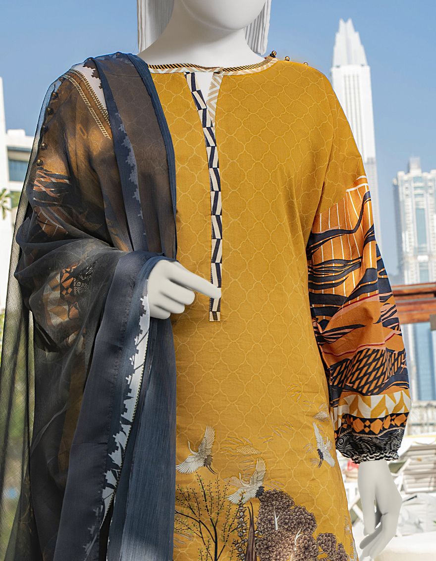 MUSTARD LAWN 2PC UNSTITCHED | JLAWN-S-JDS-US-22-1030 CHROME (22-1052) - Image 4