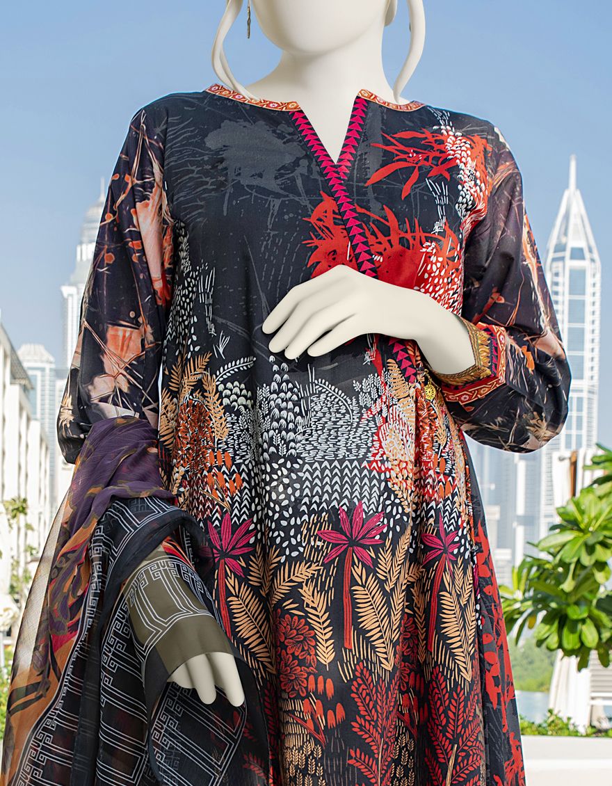BLM LAWN 2PC UNSTITCHED | JLAWN-S-JDS-US-22-1032 BLACK (22-1054) - Image 5