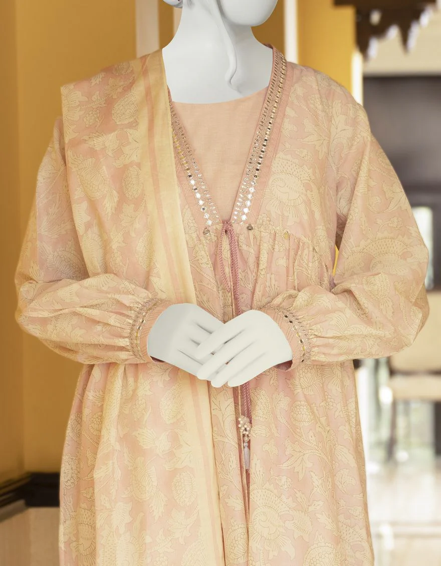 PEACH 2PC UNSTITCHED | JLAWN-S-JDS-US-22-1038 RAISON - Image 4