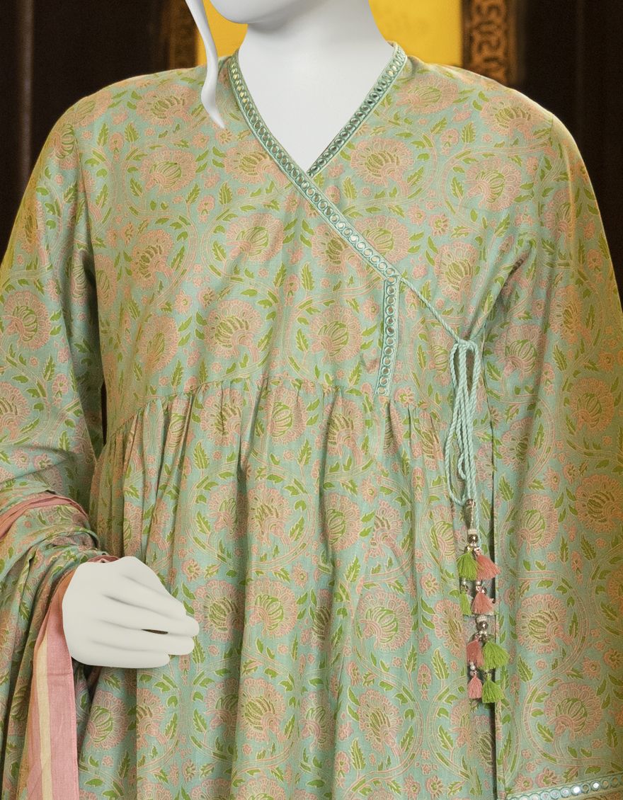 GREEN 2PC UNSTITCHED | JLAWN-S-JDS-US-22-1040 KAIROS - Image 2