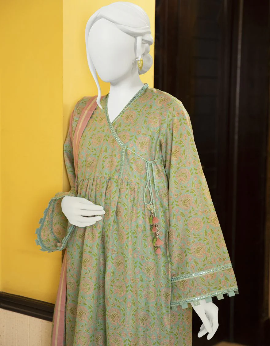 GREEN 2PC UNSTITCHED | JLAWN-S-JDS-US-22-1040 KAIROS - Image 3