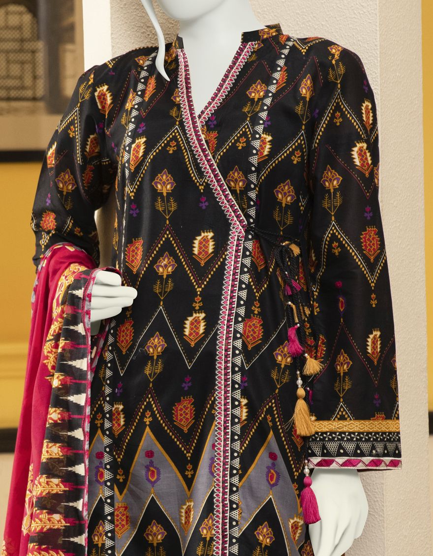 RED-BLACK LAWN 2PC UNSTITCHED | JLAWN-S-JDS-US-22-1044 DEEP MAROON (22-1061) - Image 2