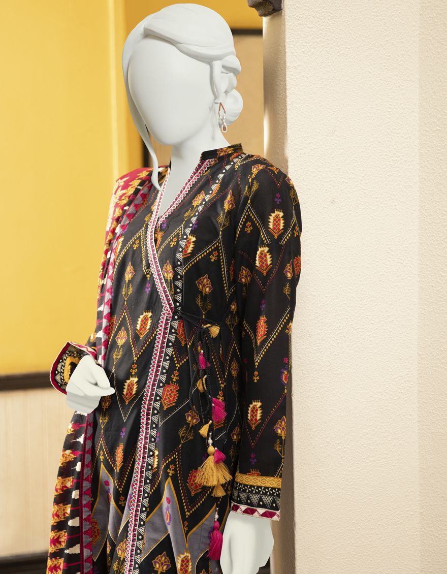 RED-BLACK LAWN 2PC UNSTITCHED | JLAWN-S-JDS-US-22-1044 DEEP MAROON (22-1061) - Image 3