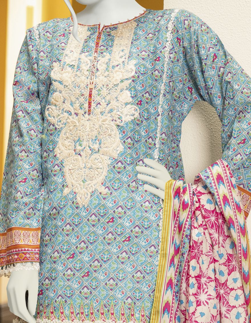 BLACK PINK LAWN 2PC UNSTITCHED | JLAWN-S-JDS-US-22-1047 PARAS (22-1064) - Image 2