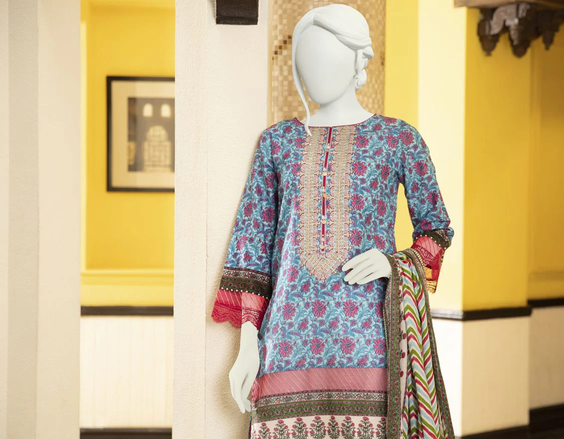 GREY BLUE LAWN 2PC UNSTITCHED | JLAWN-S-JDS-US-22-1048 IKSHA (22-1065) - Image 4