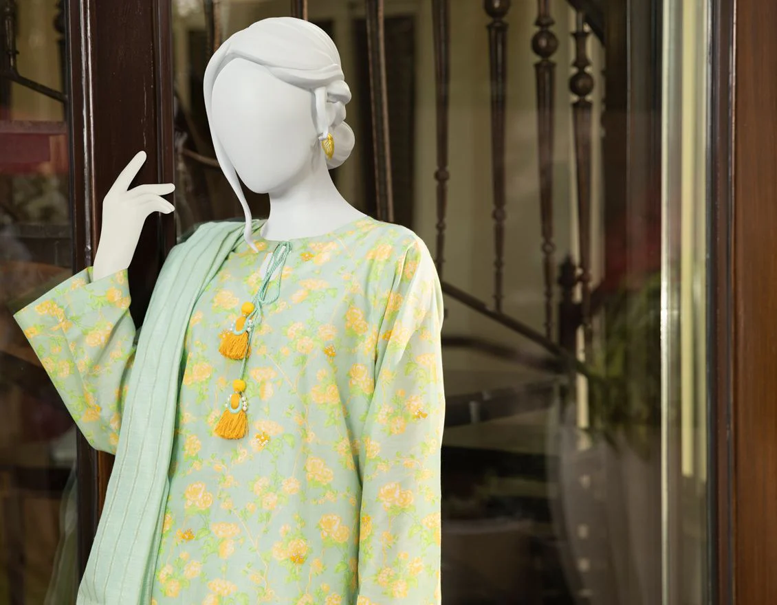 GREEN 2PC UNSTITCHED | JLAWN-S-JDS-US-22-1052 LORY - Image 2