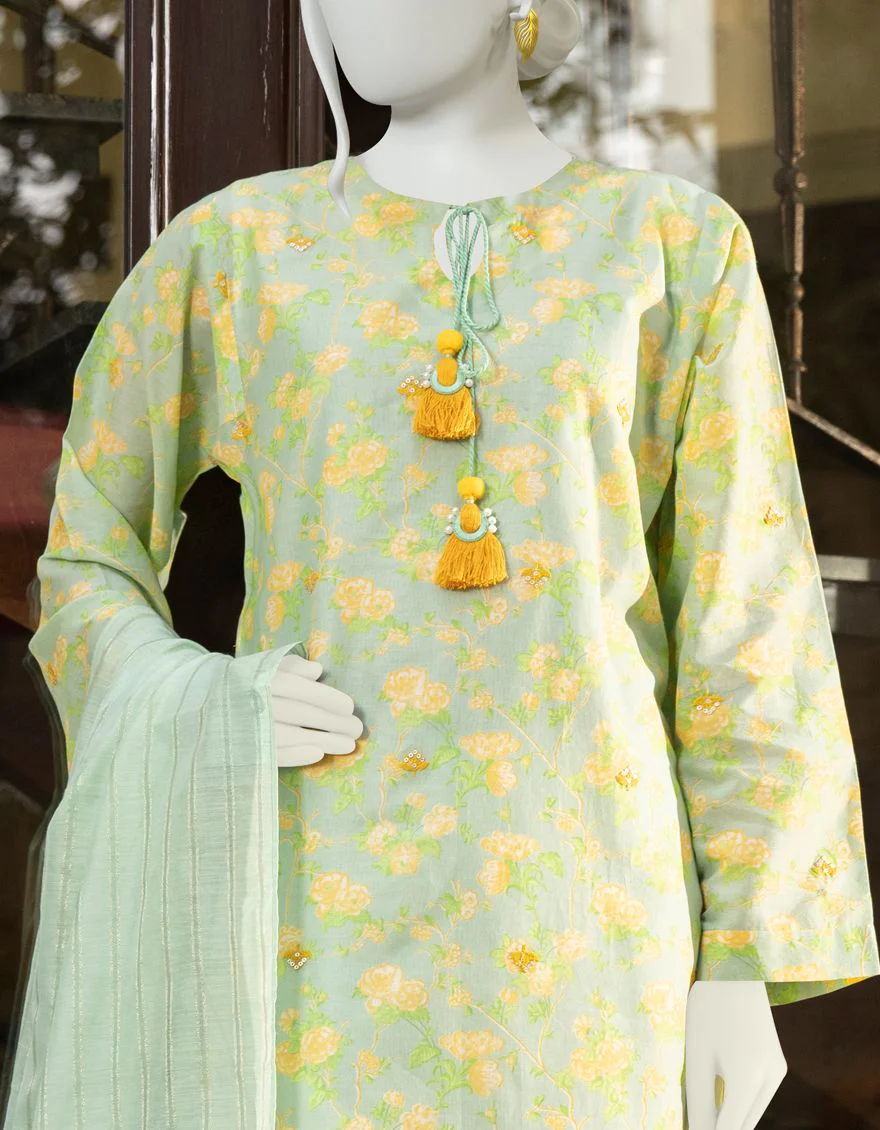 GREEN 2PC UNSTITCHED | JLAWN-S-JDS-US-22-1052 LORY - Image 4