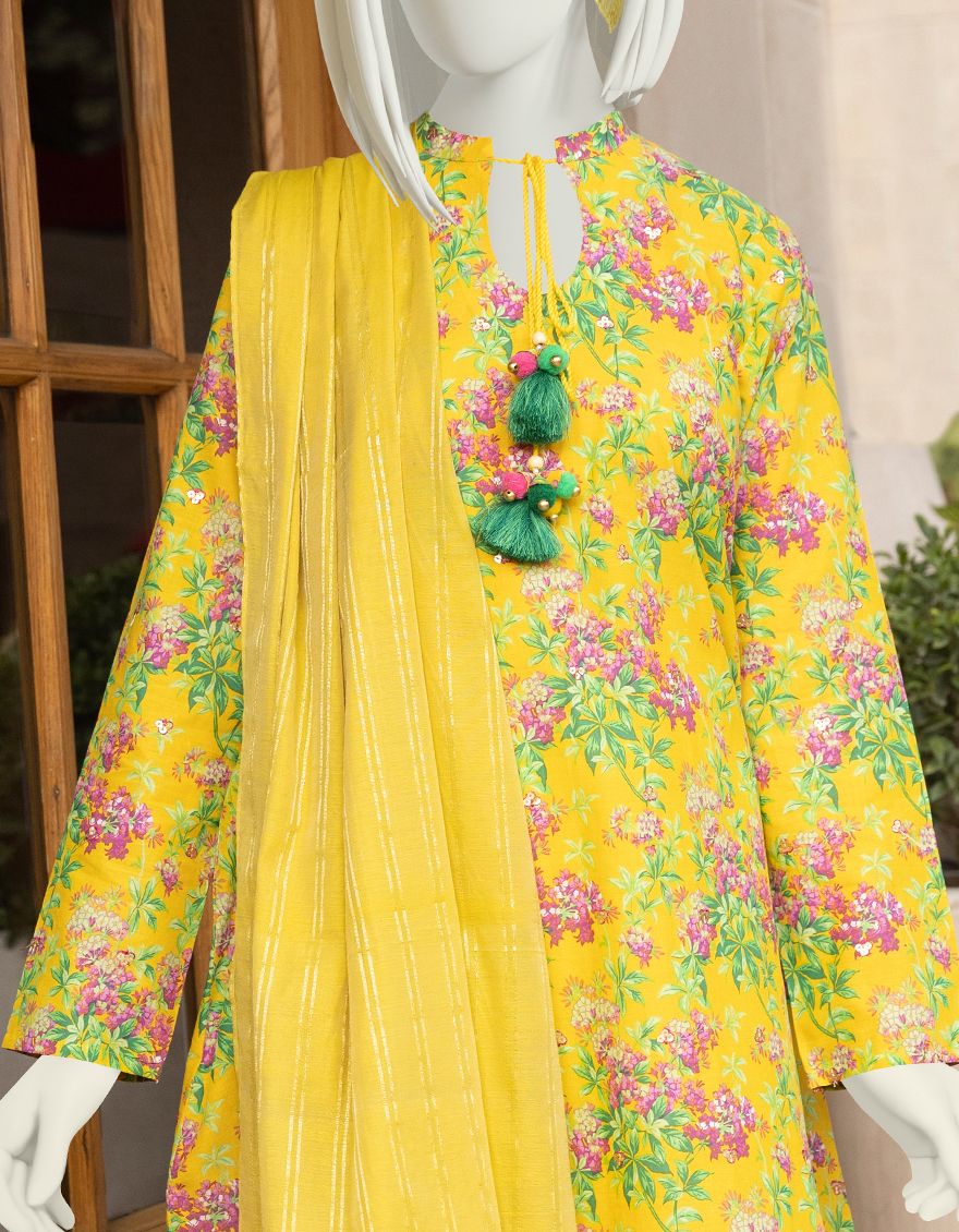 YELLOW 2PC UNSTITCHED | JLAWN-S-JDS-US-22-1054 MACAW - Image 2