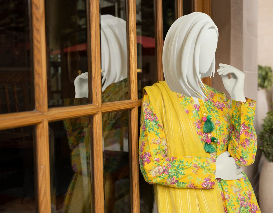 YELLOW 2PC UNSTITCHED | JLAWN-S-JDS-US-22-1054 MACAW - Image 3