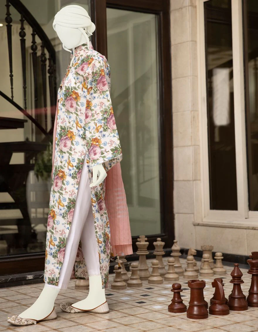MULTICOLOR 2PC UNSTITCHED | JLAWN-S-JDS-US-22-1055 FLAMINGO - Image 2