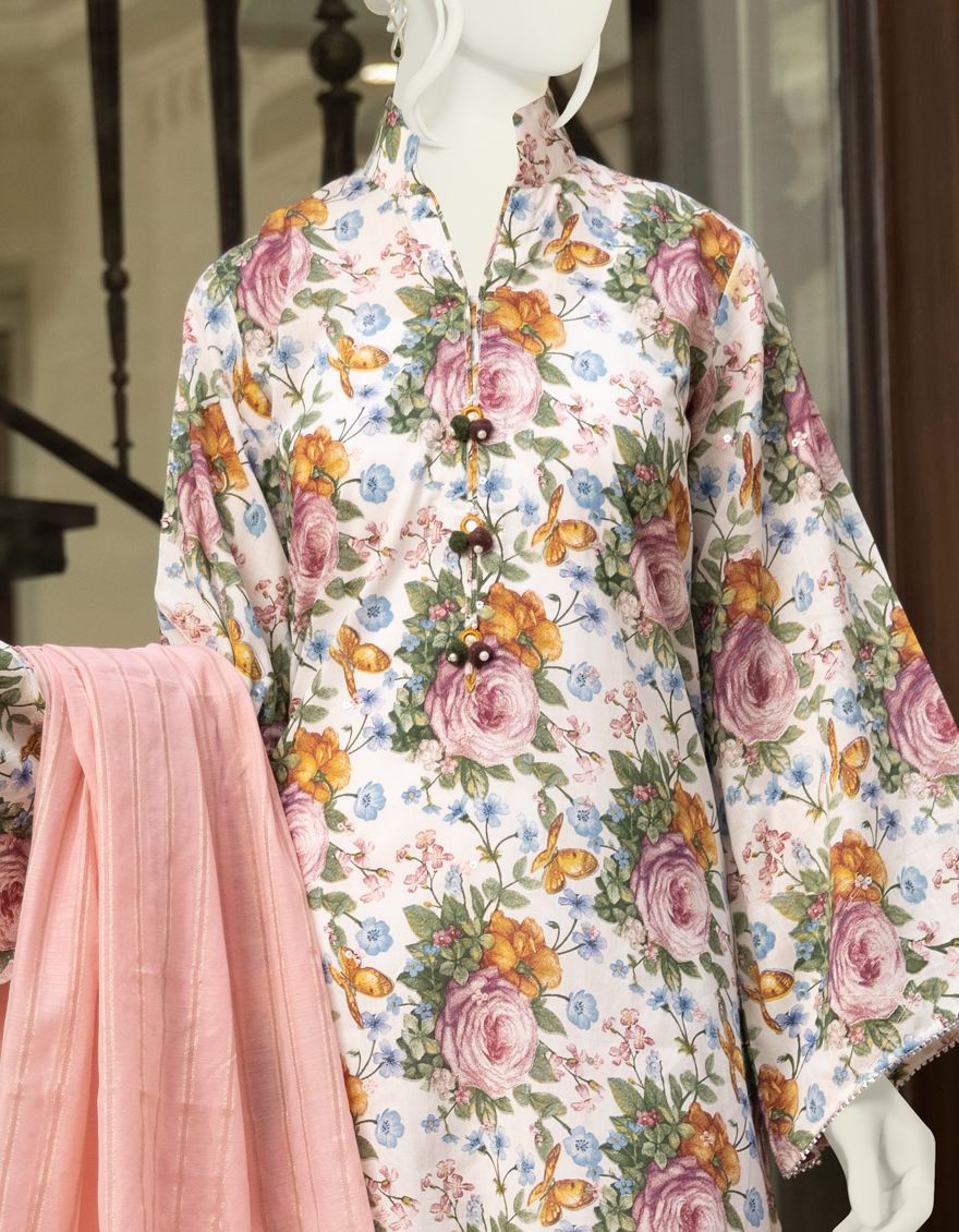 MULTICOLOR 2PC UNSTITCHED | JLAWN-S-JDS-US-22-1055 FLAMINGO - Image 4