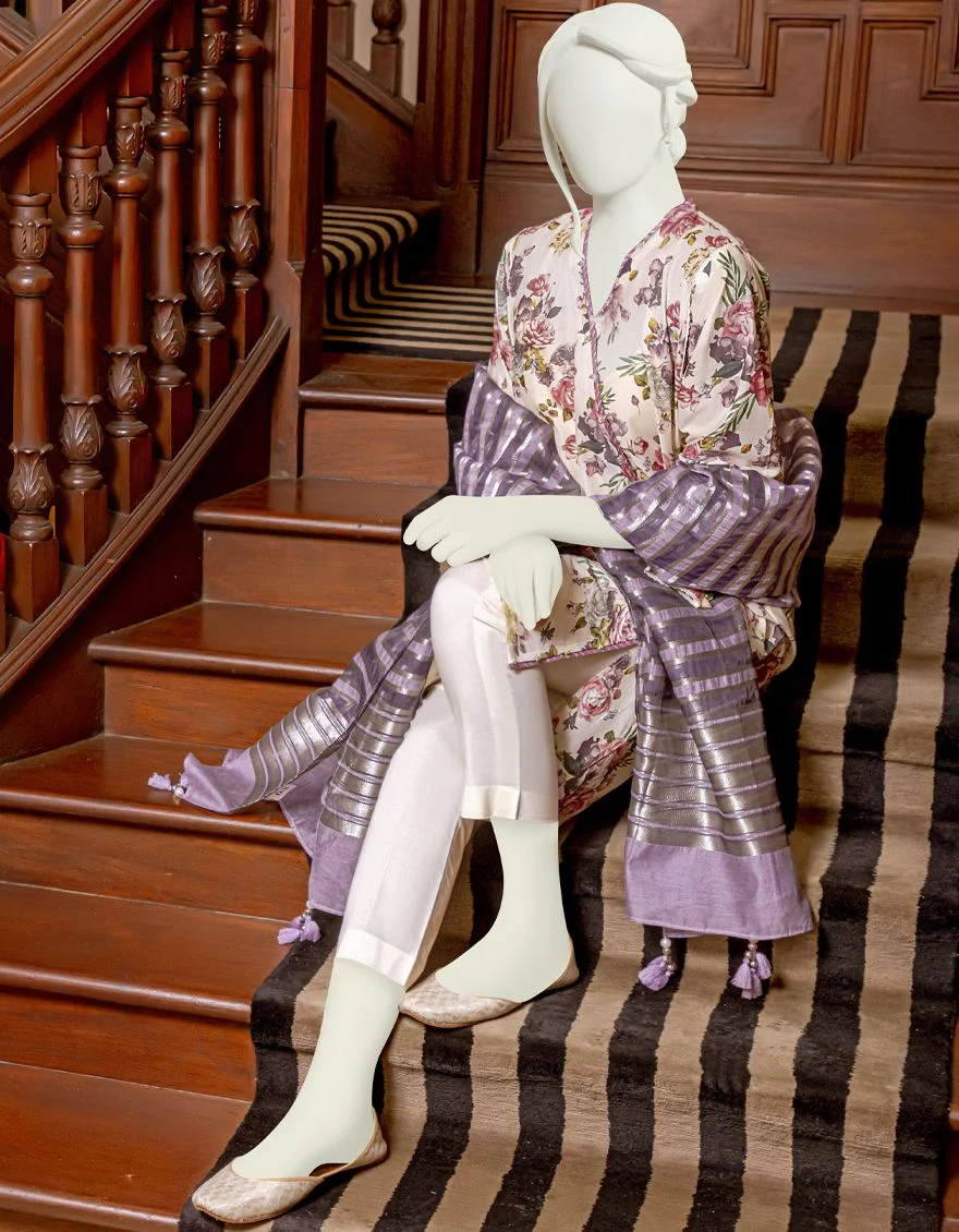 MULTICOLOR 2PC UNSTITCHED | JLAWN-S-JDS-US-22-1058 BLUE JAY - Image 3