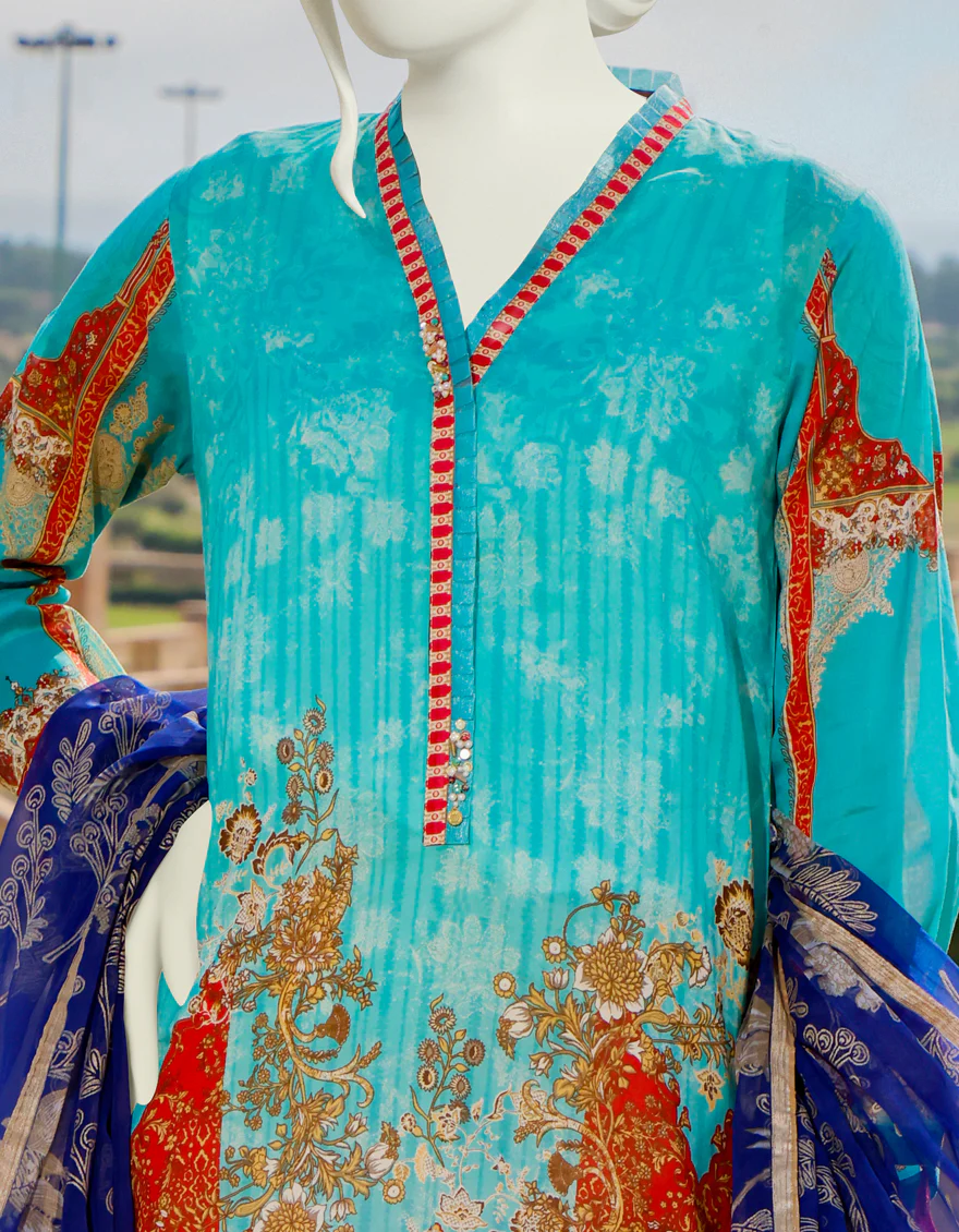MULTICOLOR LAWN 2PC UNSTITCHED | JLAWN-S-JDS-US-22-1063 MAROON CHARM (22-2025) - Image 3