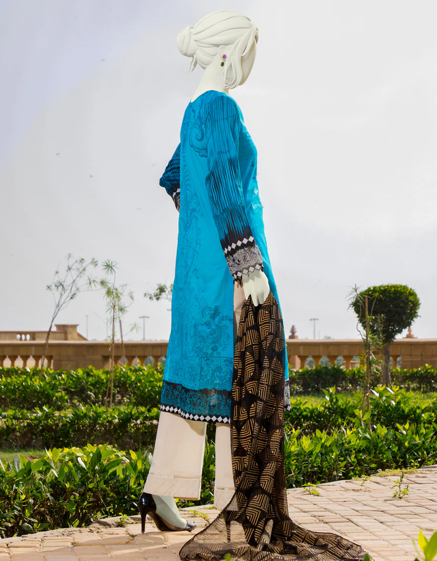 MULTICOLOR LAWN 2PC UNSTITCHED | JLAWN-S-JDS-US-22-1065 EMERALD (22-2027) - Image 2