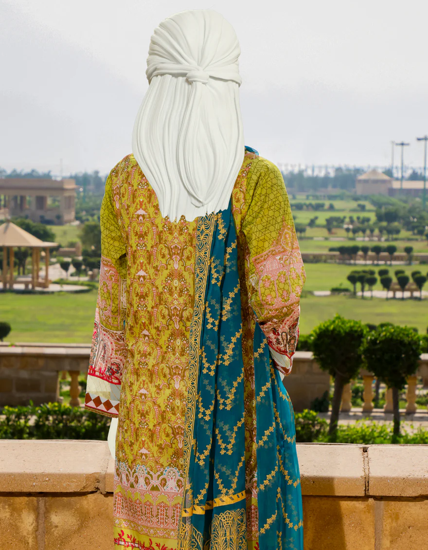 LIGHT GREEN LAWN 2PC UNSTITCHED | JLAWN-S-JDS-US-22-1066 SKARDU (22-2028) - Image 2