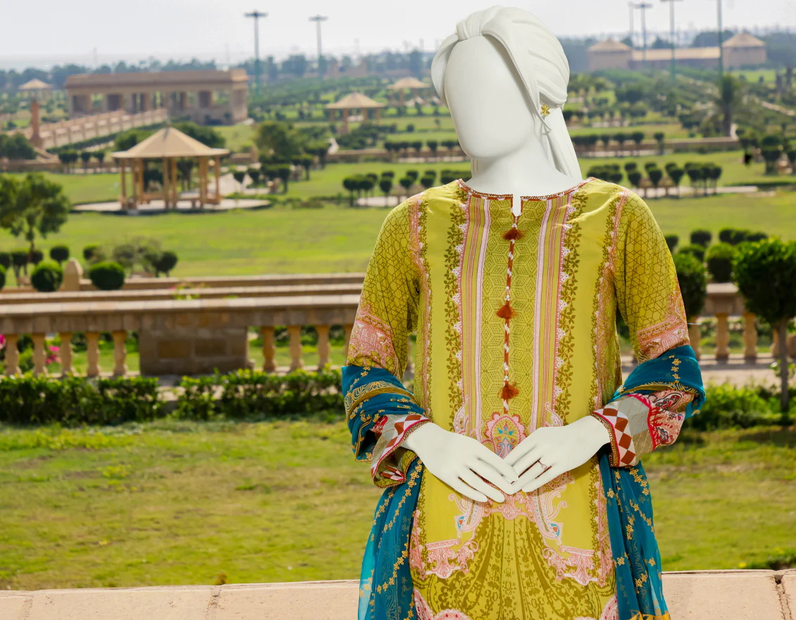 LIGHT GREEN LAWN 2PC UNSTITCHED | JLAWN-S-JDS-US-22-1066 SKARDU (22-2028) - Image 4