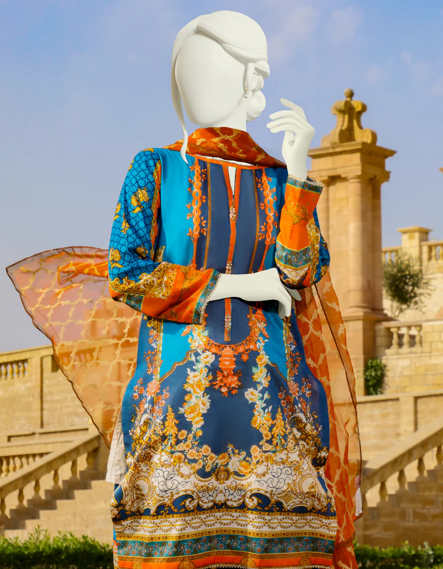 BLUE LAWN 2PC UNSTITCHED | JLAWN-S-JDS-US-22-1068 ORNATE (22-2030) - Image 2