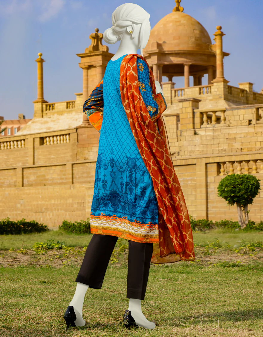 BLUE LAWN 2PC UNSTITCHED | JLAWN-S-JDS-US-22-1068 ORNATE (22-2030) - Image 4
