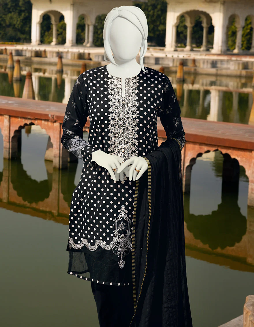 BLACK LAWN 2PC UNSTITCHED | JLAWN-S-JDS-US-22-1074 NOVA - Image 4