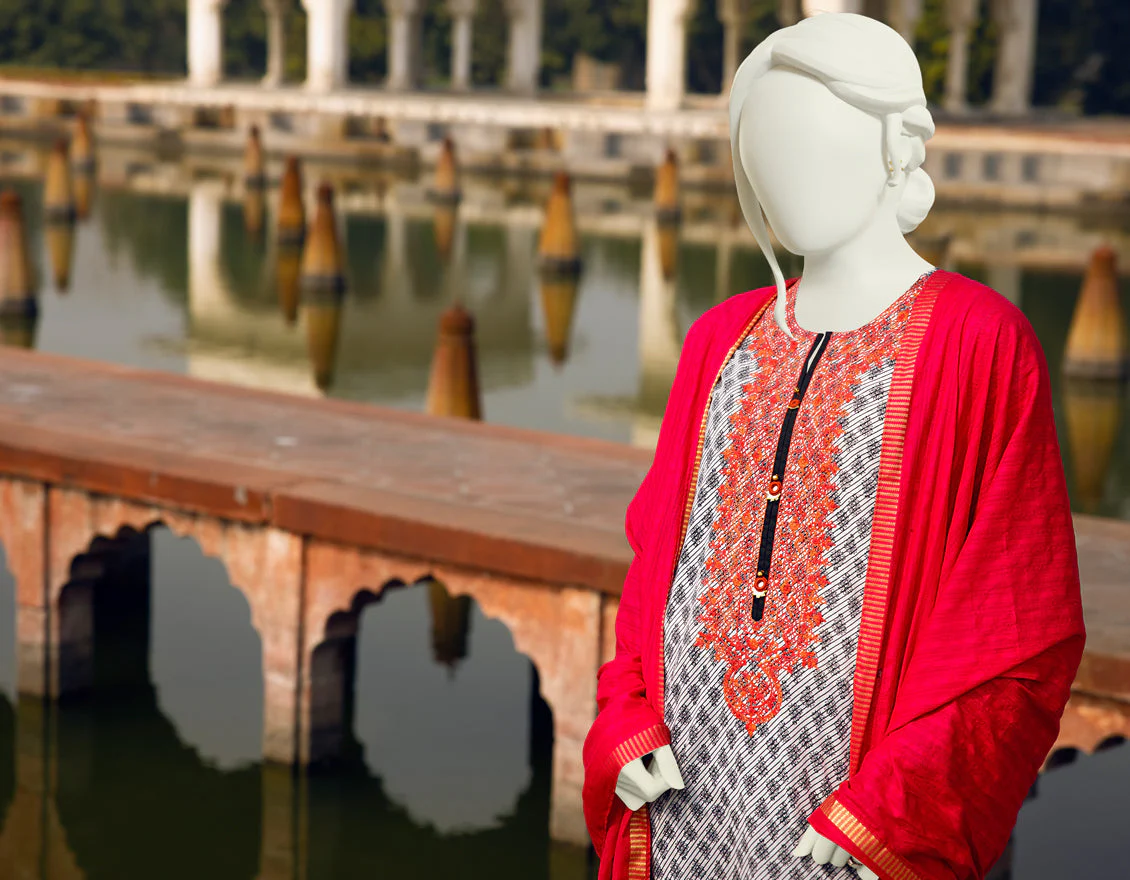 BLACK & WHITE LAWN 2PC UNSTITCHED | JLAWN-S-JDS-US-22-1075 KORA - Image 5