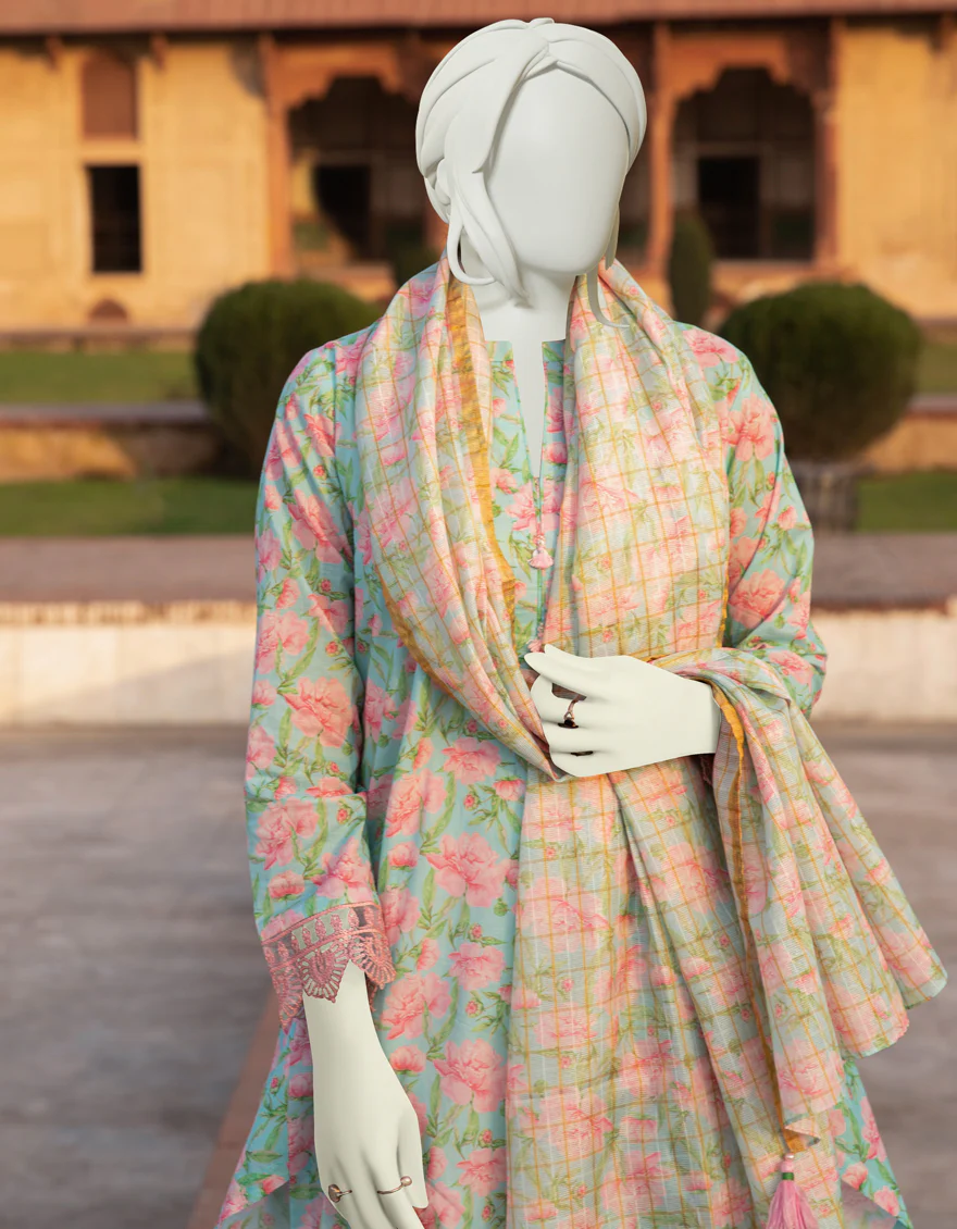 BLUE PINK LAWN 2PC UNSTITCHED | JLAWN-S-JDS-US-22-1086 ORION - Image 2
