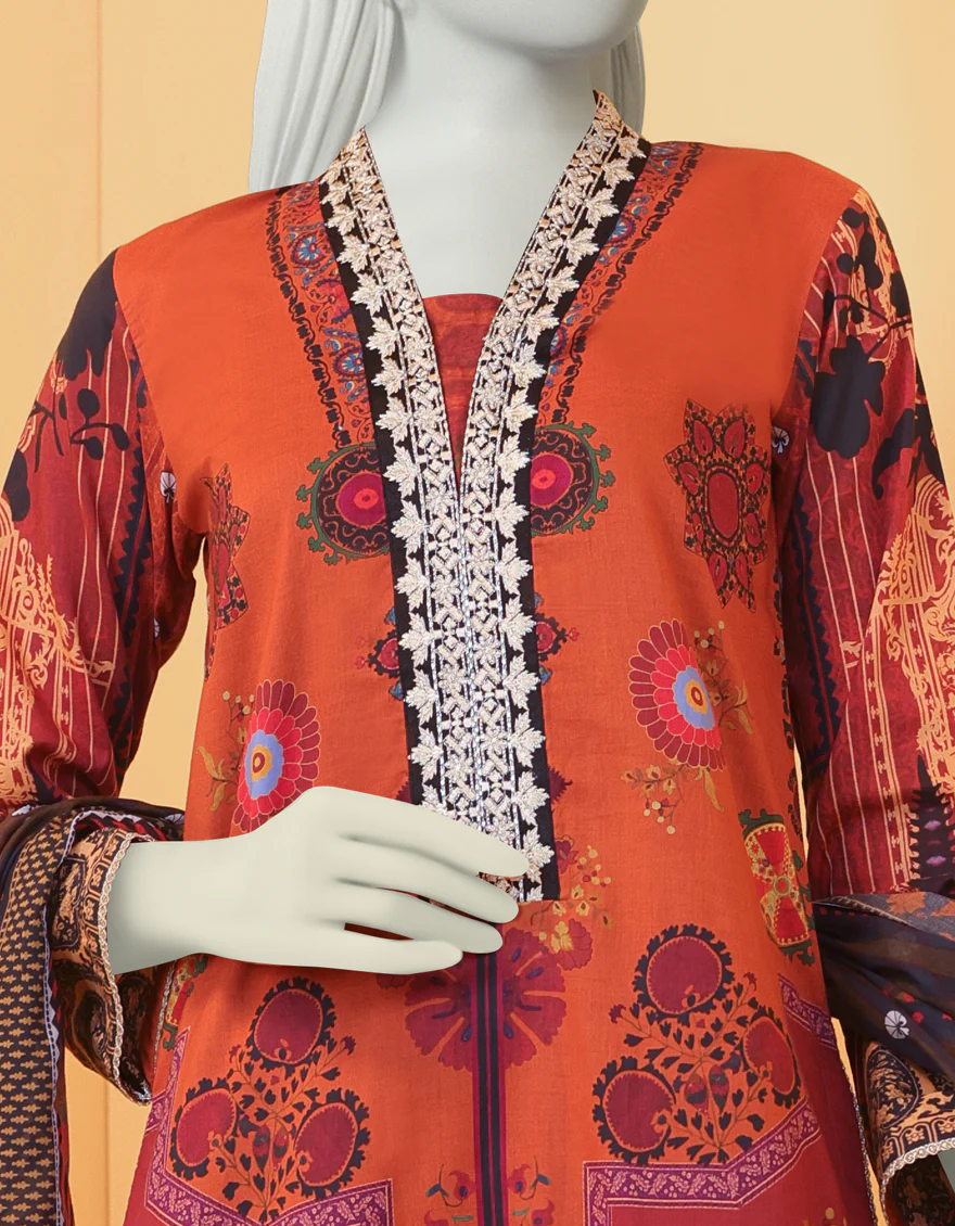 MULTICOLOR LAWN 2PC UNSTITCHED | JLAWN-S-JDS-US-22-1098 SUZANI TRESURE (22-3022) - Image 4