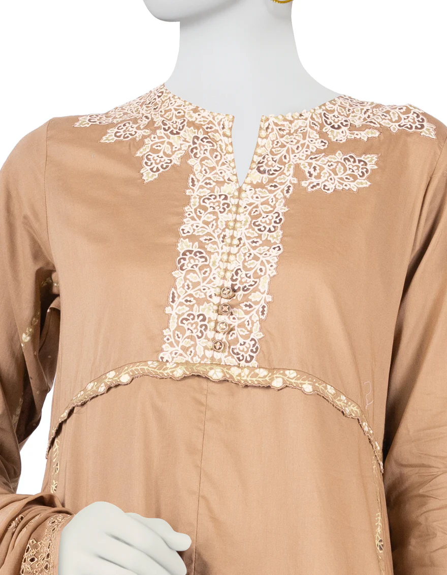 GOLDEN BROWN LAWN 2PC STITCHED | JLAWN-S-JDS-US-22-1115/S JULIET - Image 3