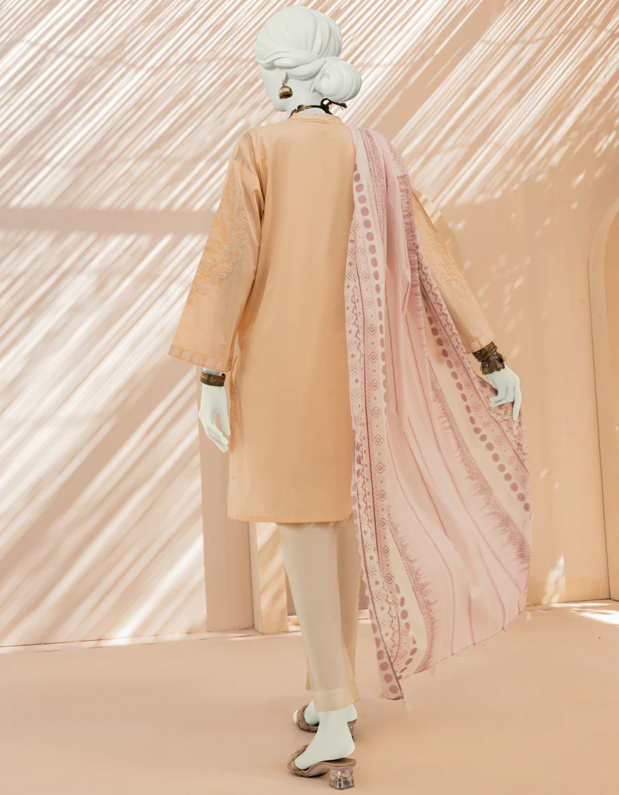 PEACH LAWN 2PC STITCHED | JLAWN-S-JDS-US-23-1001/S TILAT - Image 2