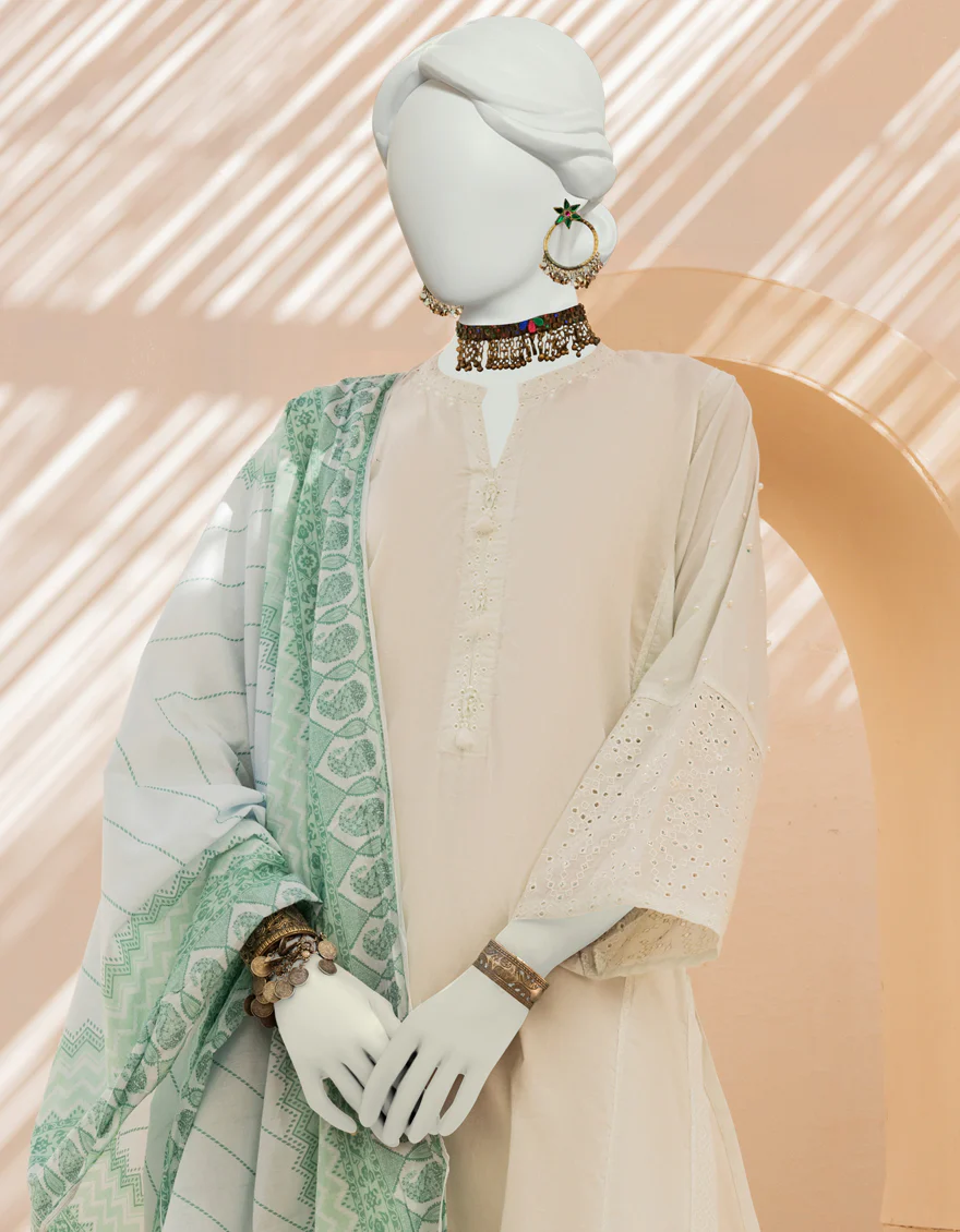 SEA GREEN LAWN 2PC STITCHED | JLAWN-S-JDS-US-23-1002/S CHAAP - Image 3