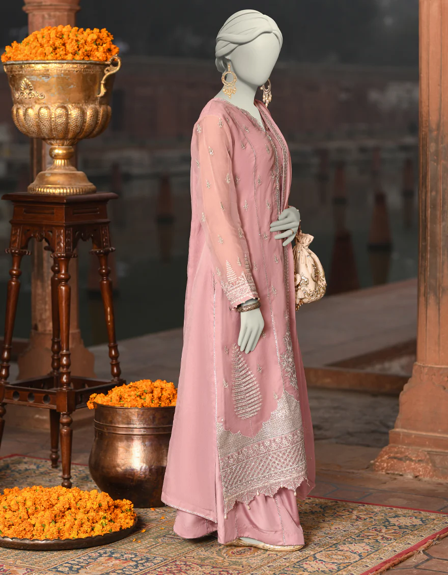 LILAC ORGANZA 3PC UNSTITCHED | JLAWN-S-JFU-25-705 FB/FALAK-05 - Image 2