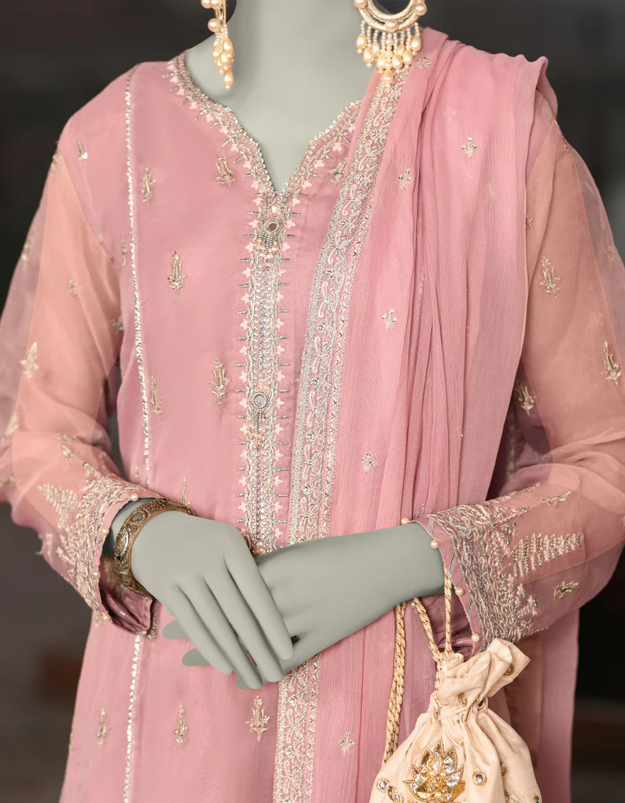 LILAC ORGANZA 3PC UNSTITCHED | JLAWN-S-JFU-25-705 FB/FALAK-05 - Image 3