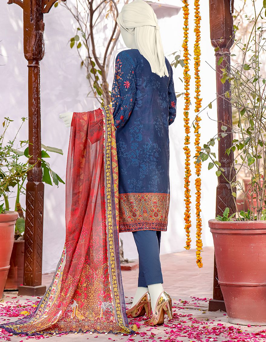 BLUE LAWN 3PC UNSTITCHED | JLAWN-S-JPUS-US-21-014 JT-540 - Image 3