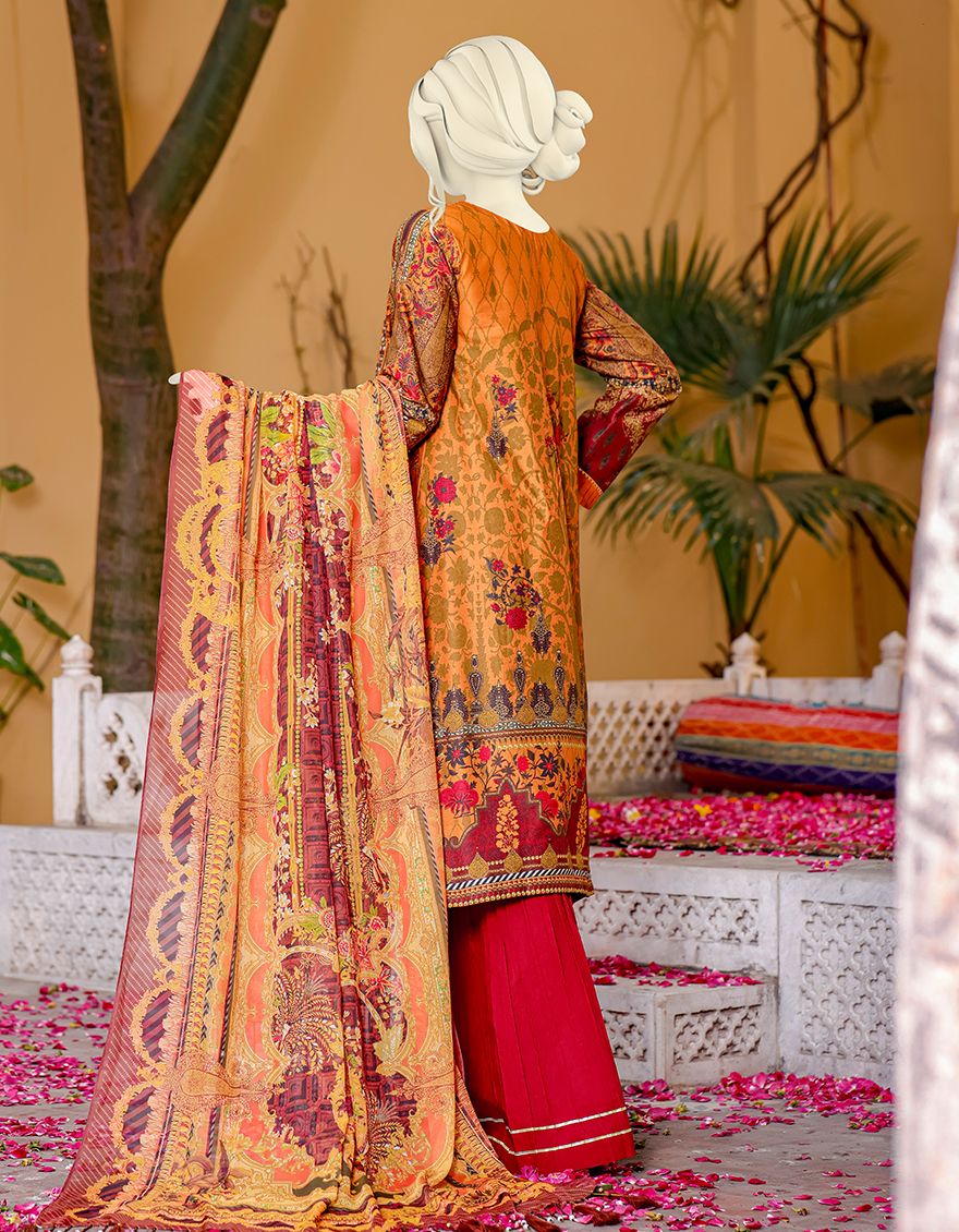 MUSTARD LAWN 3PC UNSTITCHED | JLAWN-S-JPUS-US-21-018 JA-568 - Image 3