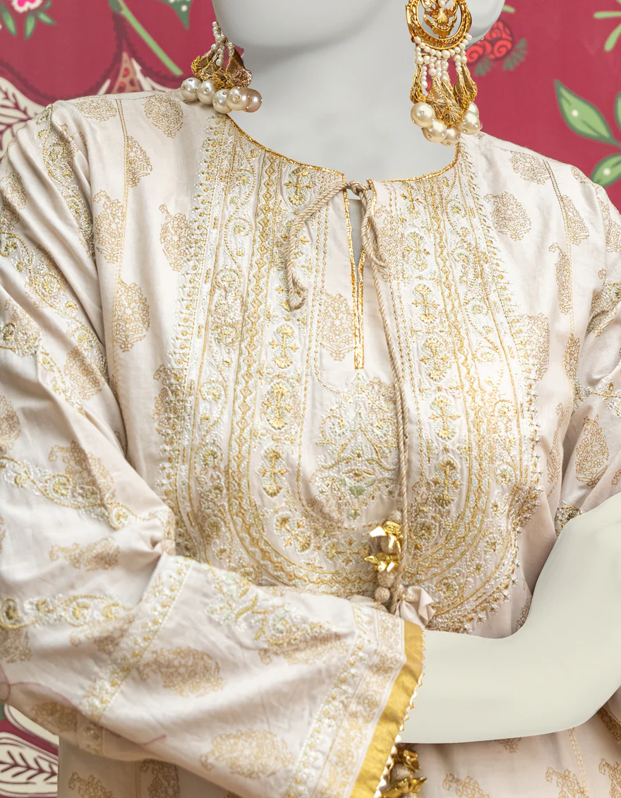 BEIGE LAWN 2PC STITCHED | JLAWN-S-JST-24-1605/S ZARI-01 - Image 2