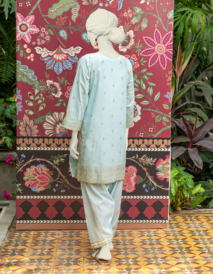 BLUE LAWN 2PC STITCHED | JLAWN-S-JST-24-1606/S ZARI-02 - Image 2
