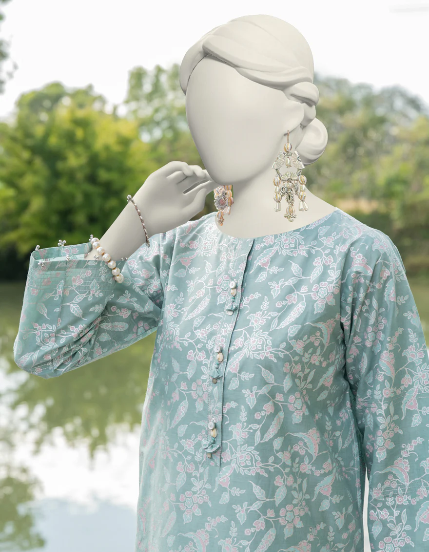 GREEN LAWN 2PC UNSTITCHED | JLAWN-S-JST-24-1626 NAYAAB-03 - Image 2
