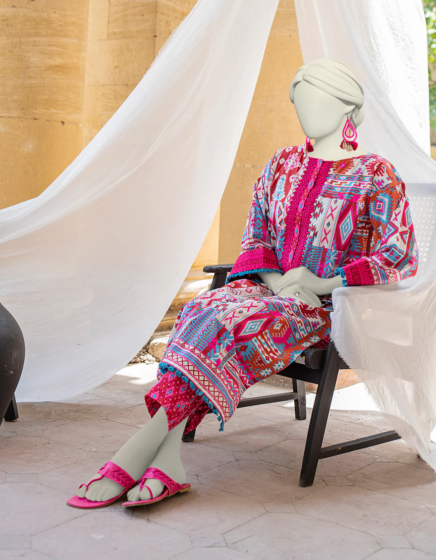 ORANGE LAWN 2PC STITCHED | JLAWN-S-JST-24-1652/S TRIBAL-3 - Image 3