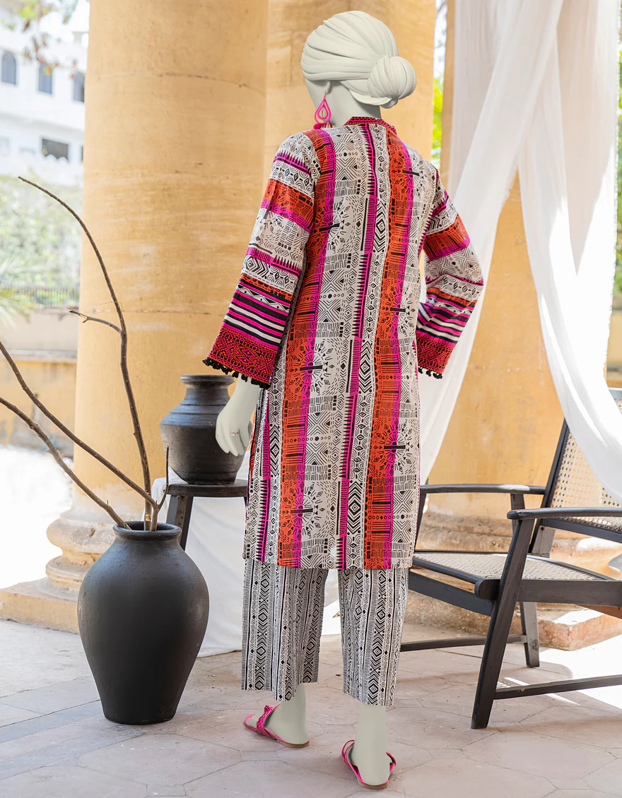 ORANGE LAWN 2PC STITCHED | JLAWN-S-JST-24-1653/S TRIBAL-4 - Image 2