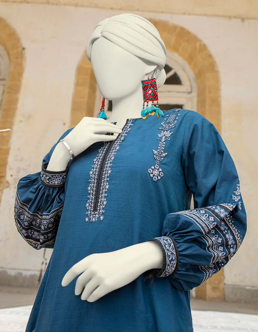 BLUE LAWN 2PC STITCHED | JLAWN-S-JST-24-1664/S FOLK-03 - Image 2